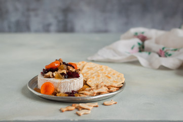 Dried Fruit, Walnut and Honey Baked Brie
