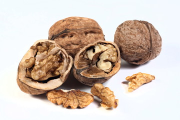 walnuts on white