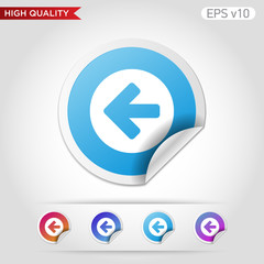 Colored icon of left arrow with background