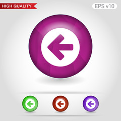 Colored icon of left arrow with background
