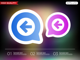 Colored icon of left arrow with background