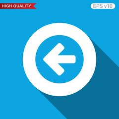Colored icon of left arrow with background