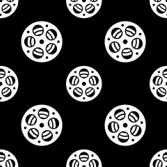 Cinema retro movies cinema reel icon seamless pattern, tiling ornament. Vector illustration