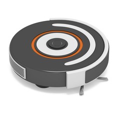 Robot vacuum cleaner. 3d render isolated on white. Smart cleaning technology concept