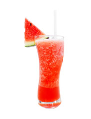 glass of watermelon smoothie juice isolated
