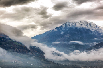 Fototapeta na wymiar Beautiful landscape in the mountains. Italian Alps in South Tyro