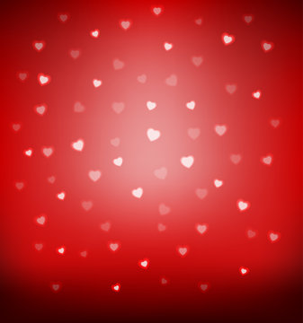 Happy Valentine's day card hearts light vector background

