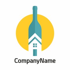 Wine Bottle logo icon vector template