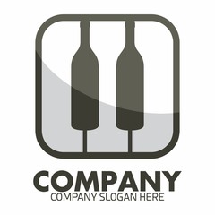 Wine Bottle logo icon vector template