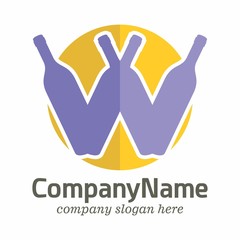 Wine Bottle logo icon vector template