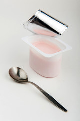 Yogurt and spoon
