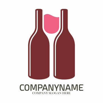 Wine Bottle logo icon vector template