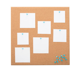 Vintage cork board with note paper