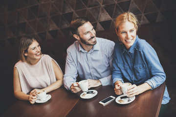 Young people in cafe