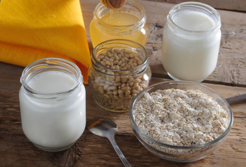 Homemade yogurt with nuts and honey