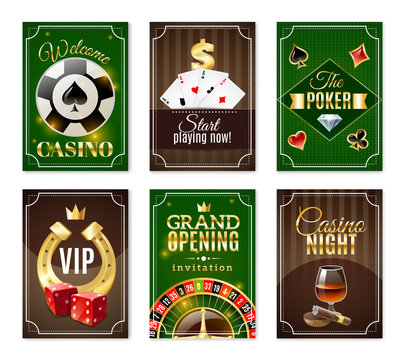 Casino Cards Mini Posters Banners Set - Powered by Adobe