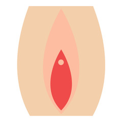 Female sex icon - glyph style - pink and red