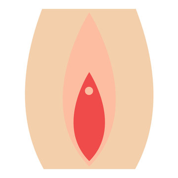 Female sex icon - glyph style - pink and red