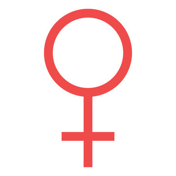 Female symbol icon - glyph style - Red