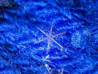 photo real snowflakes during a snowfall, under natural conditions at low temperature
