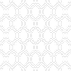 Seamless vector ornament. Modern background. Geometric pattern with repeating gray wavy lines