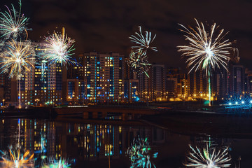 Fireworks in city