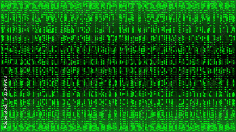 Poster abstract cyberspace with digital lines, binary code, matrix background with digits