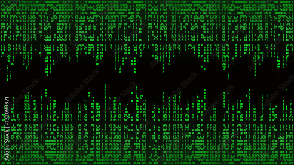 Poster abstract with digital lines, matrix background with digits, binary code, frame