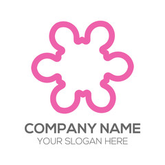 Abstract Geometric Shape Flower Beauty Girl Pattern Clover Vector Logo Design Business Company Template 