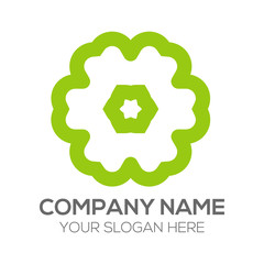 Flower Green Shape Geometric Pattern Beauty Clover Vector Logo Design Business Company Template 