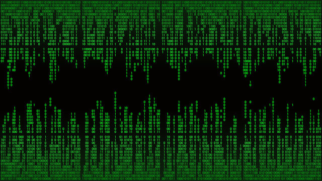Abstract with digital lines, matrix background with digits, binary code, frame