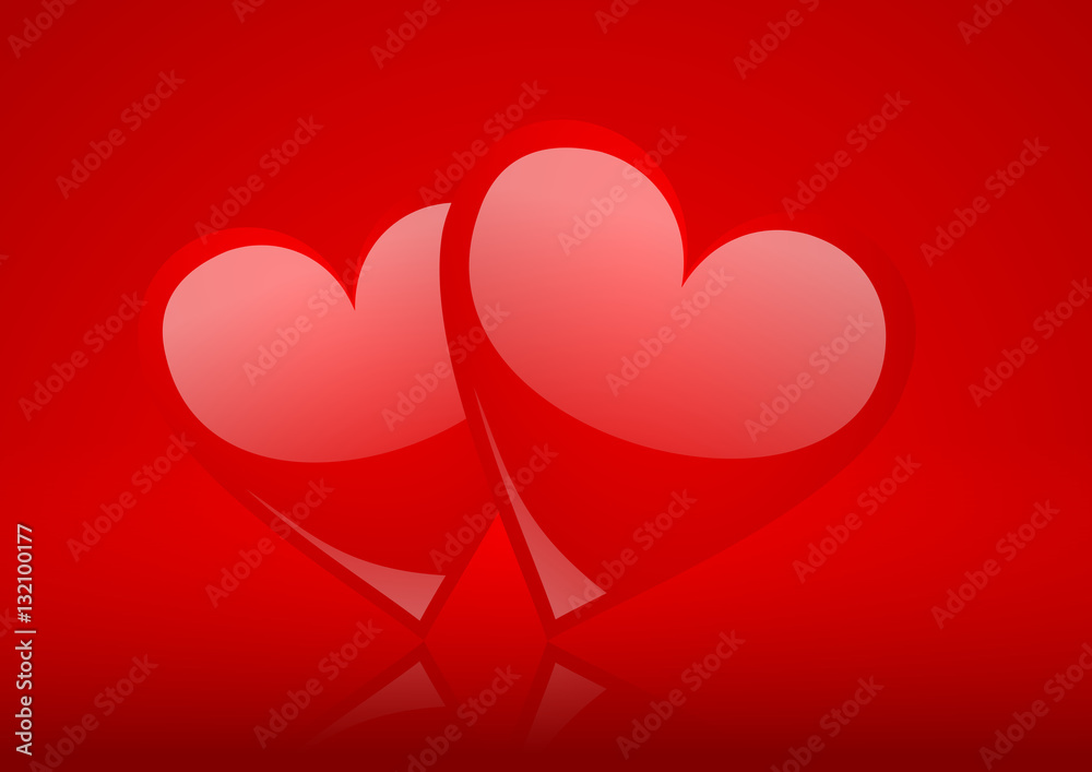 Aufkleber Valentines vector greeting card with heart - abstract background in eps 10.