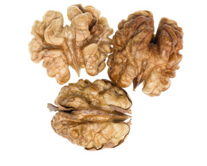 walnuts on a white background