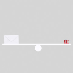 A Letter and gift balance.
Custom 3d illustration contact me!