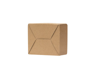 Kraft cardboard box isolated on white background