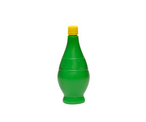 vivid green bottle isolated on white background