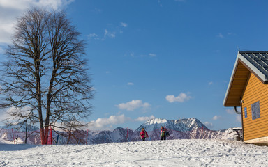 Ski Resort Gazprom, Krasnaya Polyana, Sochi National Park, Russia.