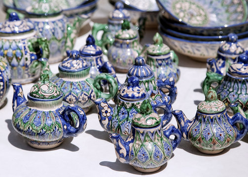 Ceramic teapots, Uzbekistan