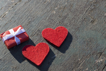 Valentines Day background heart and gift