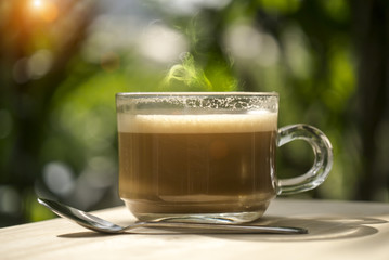 Hot coffee in the morning