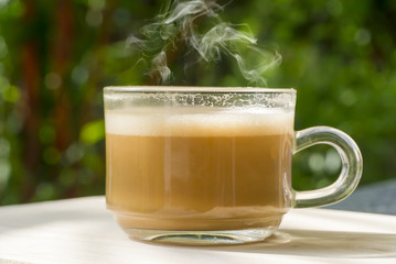 Hot coffee in the morning