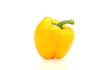 yellow paprika on isolated white background