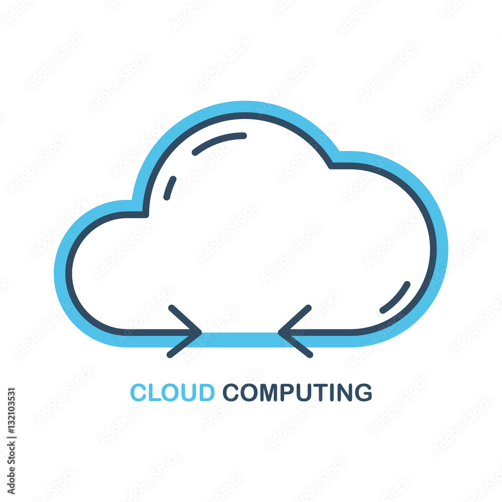 Poster cloud computing icon. flat design vector illustration.