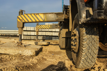 Fototapeta na wymiar Mobile crane at construction site
