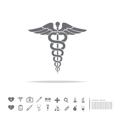 caduceus medical symbol - obrazy, fototapety, plakaty