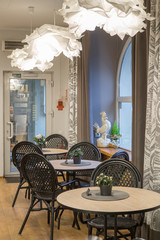 Interior of caffe restaurant.   Modern design.