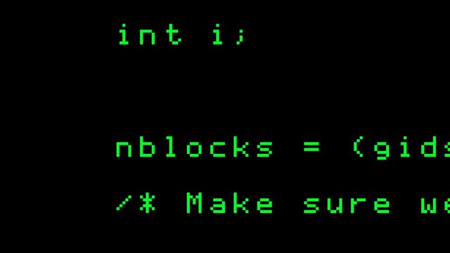 Hacker code running down a computer screen terminal