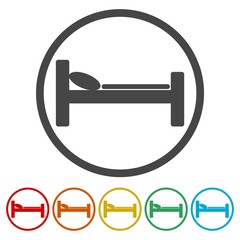 Bed Icon, Vector black bed icon 