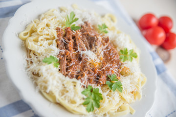 Pasta mit Bolognese Sauce 