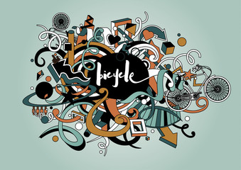 Bicycle - Vector hand made doodle illustration